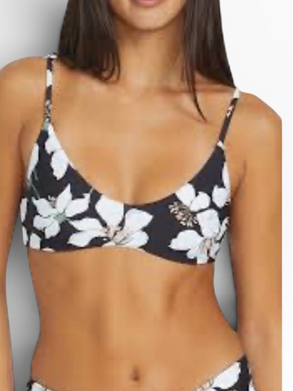 Volcom Midnight Lilly Bikini Top NWT | XL Floral Swimwear Surf‑Ready Fit